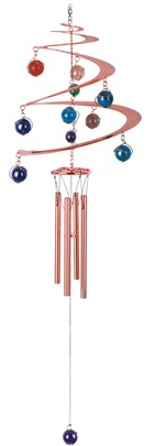 27" Spiral Copper/Gem Windchime | GSC Imports