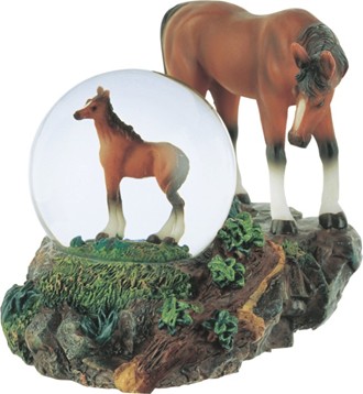 Snow Globe horse with Foal | GSC Imports