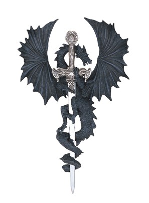 Black Dragon Wall Plaque Sword | GSC Imports