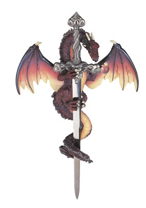 Brown Dragon Wall Plaque Sword | GSC Imports