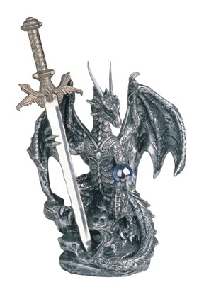 Silver Dragon with Sword | GSC Imports