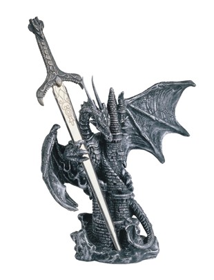 Silver Dragon with Sword | GSC Imports