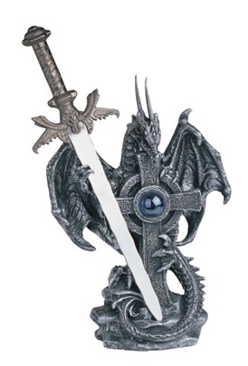 Silver Dragon with Sword | GSC Imports