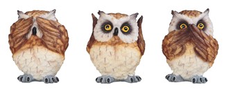 Owl 3 No Evils, 3pc Set | GSC Imports