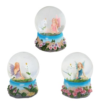 3 1/4" Fairy & Unicorn Snow Globe Set | GSC Imports