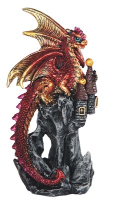 4 3/4" Red Dragon on Castle | GSC Imports
