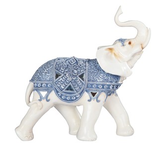 12 1/2" Blue/White Thai Elephant | GSC Imports