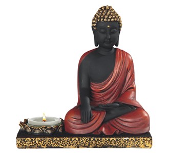 5 1/2" Buddha - Earth Touching Candle Holder | GSC Imports