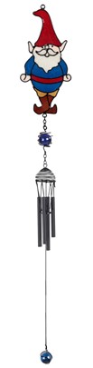 30" Black Coated Gem Chime, Blue Gnome | GSC Imports