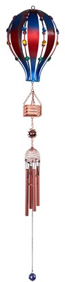 34" Air Balloon Copper Gem Chime Blue/Red | GSC Imports