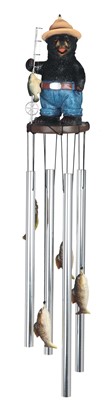 Fishing Bear Round Top Windchime | GSC Imports