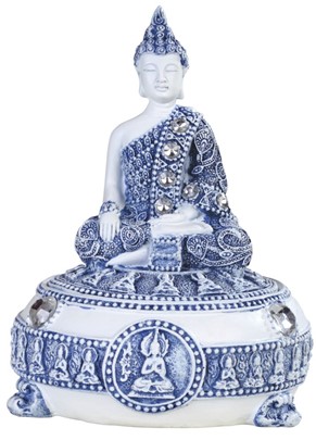 5" Blue/White Buddha Trinket Box | GSC Imports