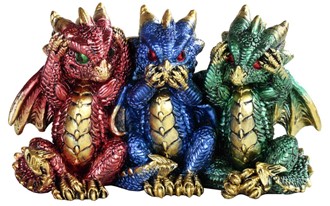 5 1/2" 3 No See/Speak/Hear Evil Dragon | GSC Imports