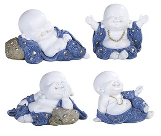 4 1/2" Mini Blue/White Monk Set | GSC Imports