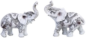 3 1/2" White Tatoo Elephant Set | GSC Imports