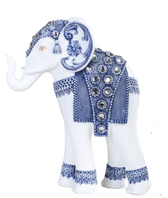 9" Blue/White Long Legged Elephant | GSC Imports