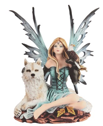 8" Fairy with Snow Wolf | GSC Imports