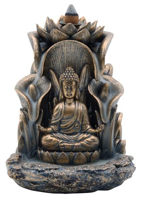 5 1/2" Buddha in Bronze Backflow | GSC Imports