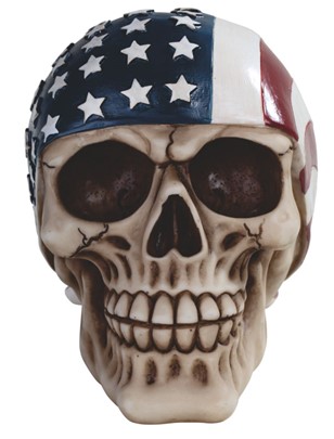 6" Skull with US Flag Bandana | GSC Imports