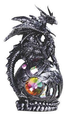 Black/Silver Dragon on LED Globe | GSC Imports