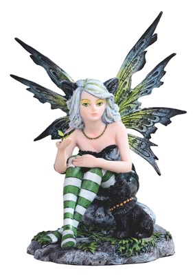 Green Fairy with Black Cat | GSC Imports