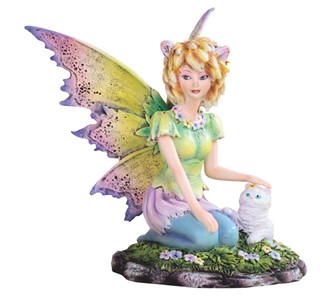 Green Fairy with White Cat | GSC Imports