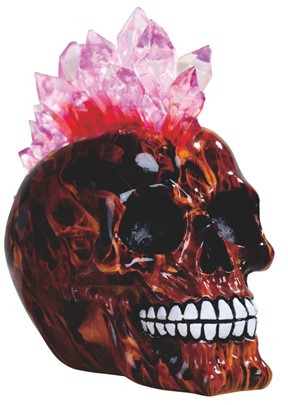 LED Skull with Red Punk Hair | GSC Imports