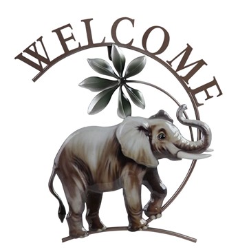 Elephant-Welcome Wall Plaque | GSC Imports