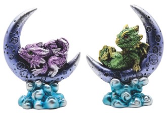 Dragon on Moon Green and Purple 2 pieces Set | GSC Imports