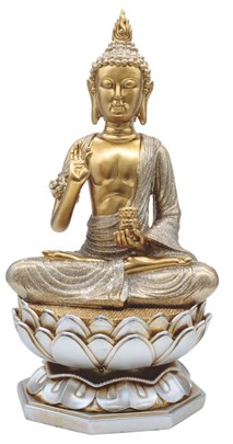 Thai Buddha in Gold and Silver on Lotus | GSC Imports