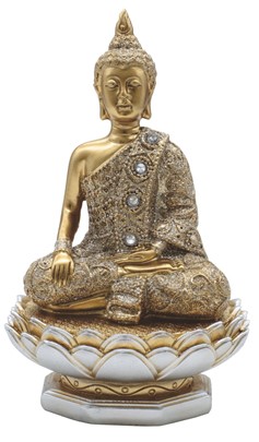 Thai Buddha in Gold and Silver on Lotus | GSC Imports