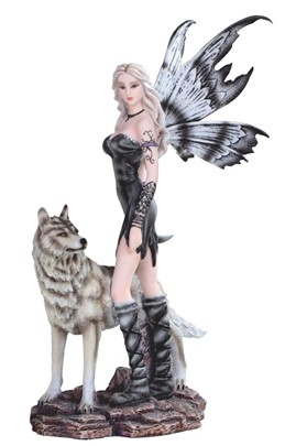 Black Fairy with Snow Wolf | GSC Imports