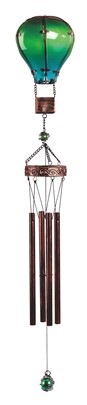 36" Green/Blue Glass Air Balloon Wind Chime | GSC Imports