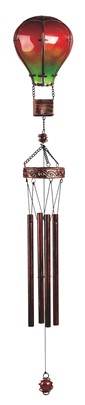 36" Green/Red Glass Air Balloon Wind Chime | GSC Imports