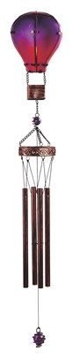 36" Purple Air Balloon Glass Wind Chime | GSC Imports