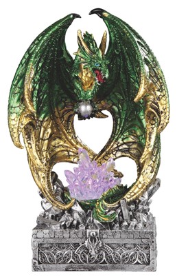 LED Green Dragon 10"H | GSC Imports