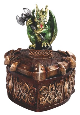 Green Dragon with Axe Trinket Box| GSC Import