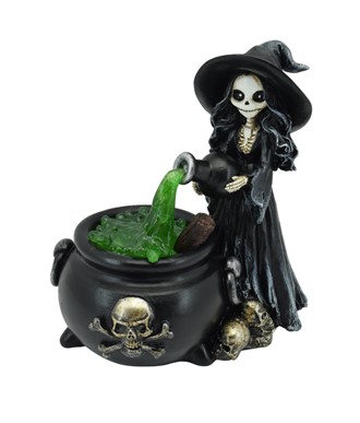 Skeleton Witch LED Cauldron| GSC Import