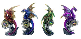 Multi Color Dragon with Gem 4 Piece Set | GSC Import