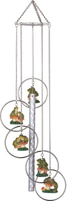 5-Ring Polyresin Frog Wind Chime