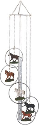 5-Ring Polyresin Horse Wind Chime