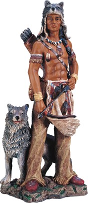 Indian Warrior with Wolf