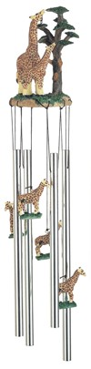 Giraffe with Baby Round Top Wind Chime