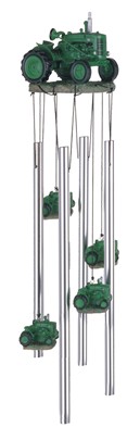 Green Tractor Round Top Wind Chime