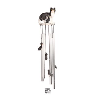 Cat Round Top Wind Chime