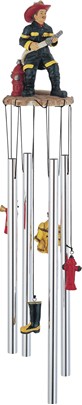 US Fireman on Duty Round Top Wind Chime