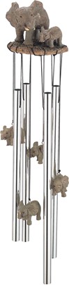 Elephant Family Round Top Wind Chime
