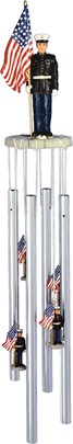 US Marine with US Flag Top Wind Chime