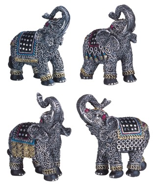 Silver Mini Thai Elephant Set