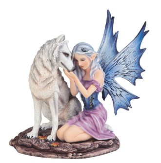 Fairy with White Wolf